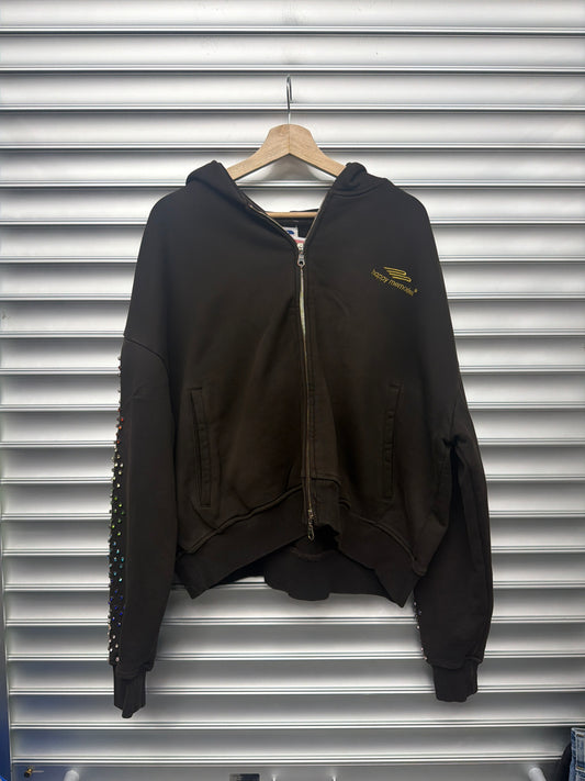 HMDD Brown Jewel Zip Up - XS