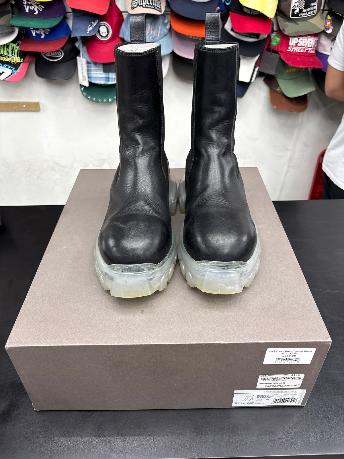 Rick Owen Bozo Tractor Black (U) - 41.5**