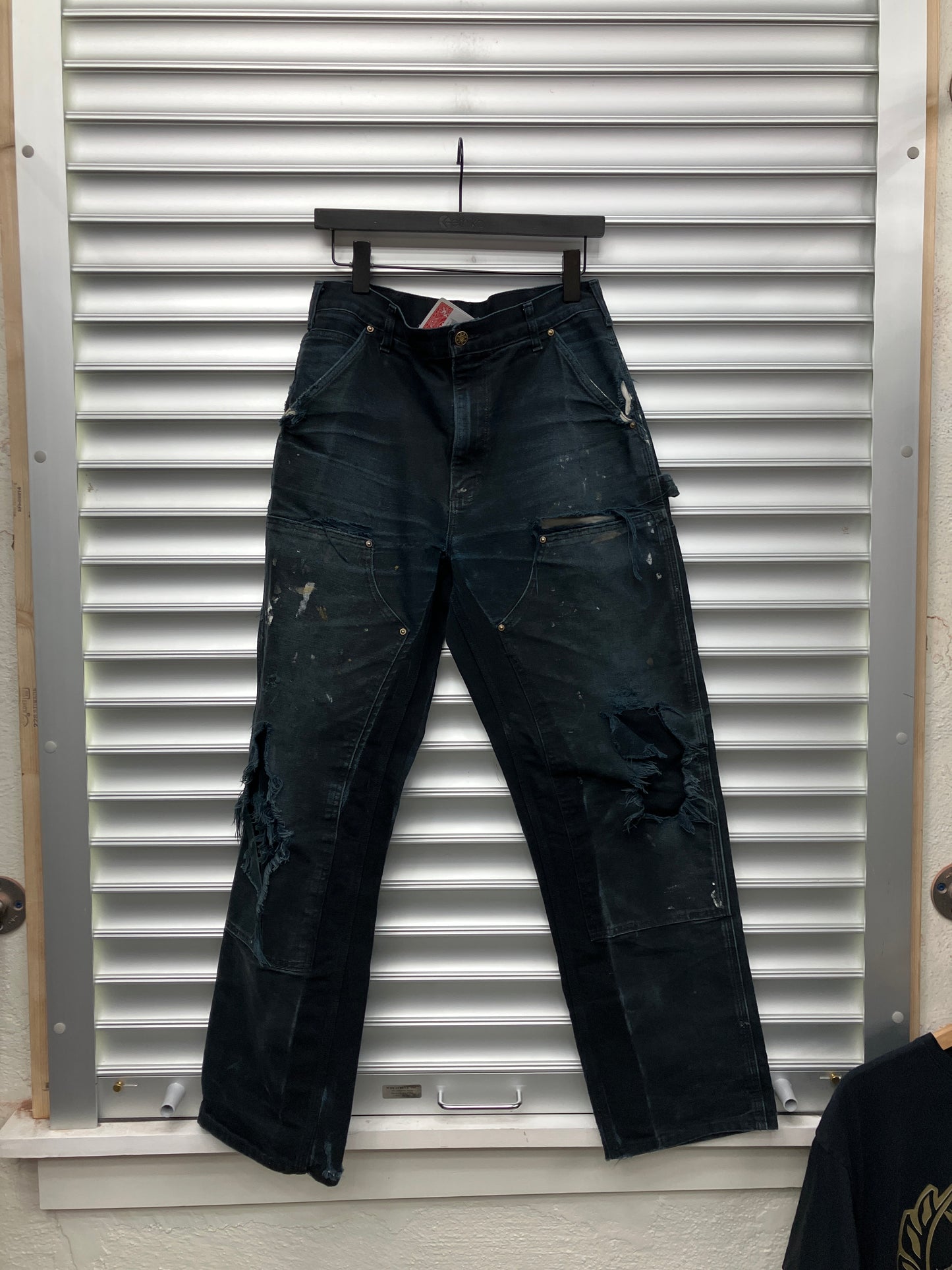 Vintage Carhartt Distressed Black Double Knee - 32x32
