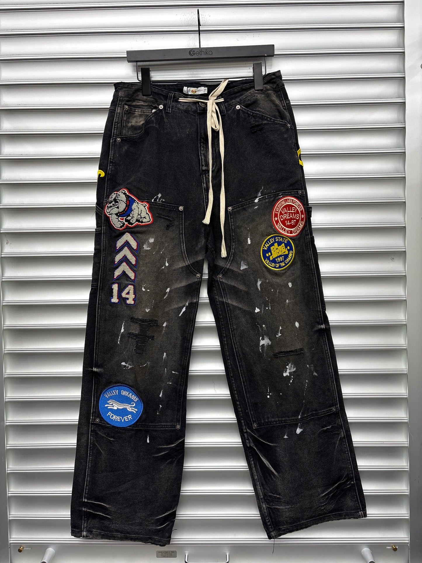 Vale Double Knee Patchwork Denim - 28