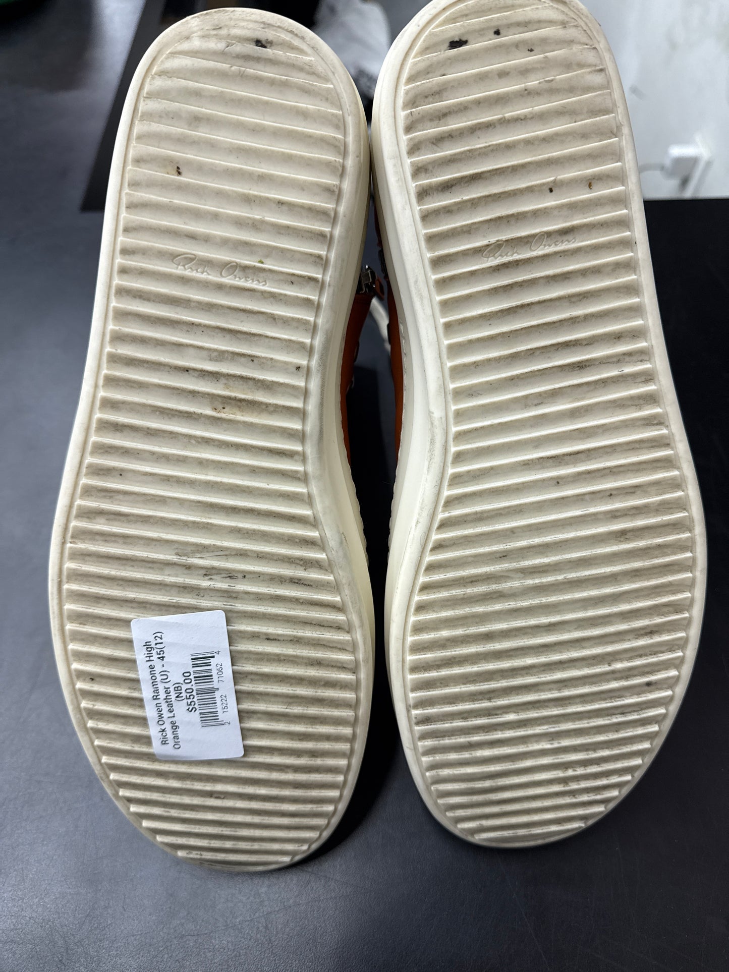 Rick Owen Ramone High Orange Leather (U) - 45(12) (NB)