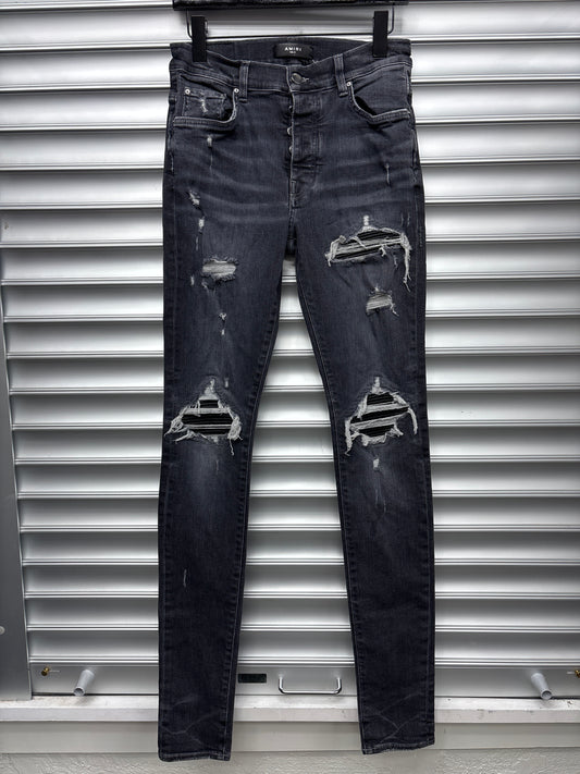 Amiri Grey Black Patch Denim - 31**