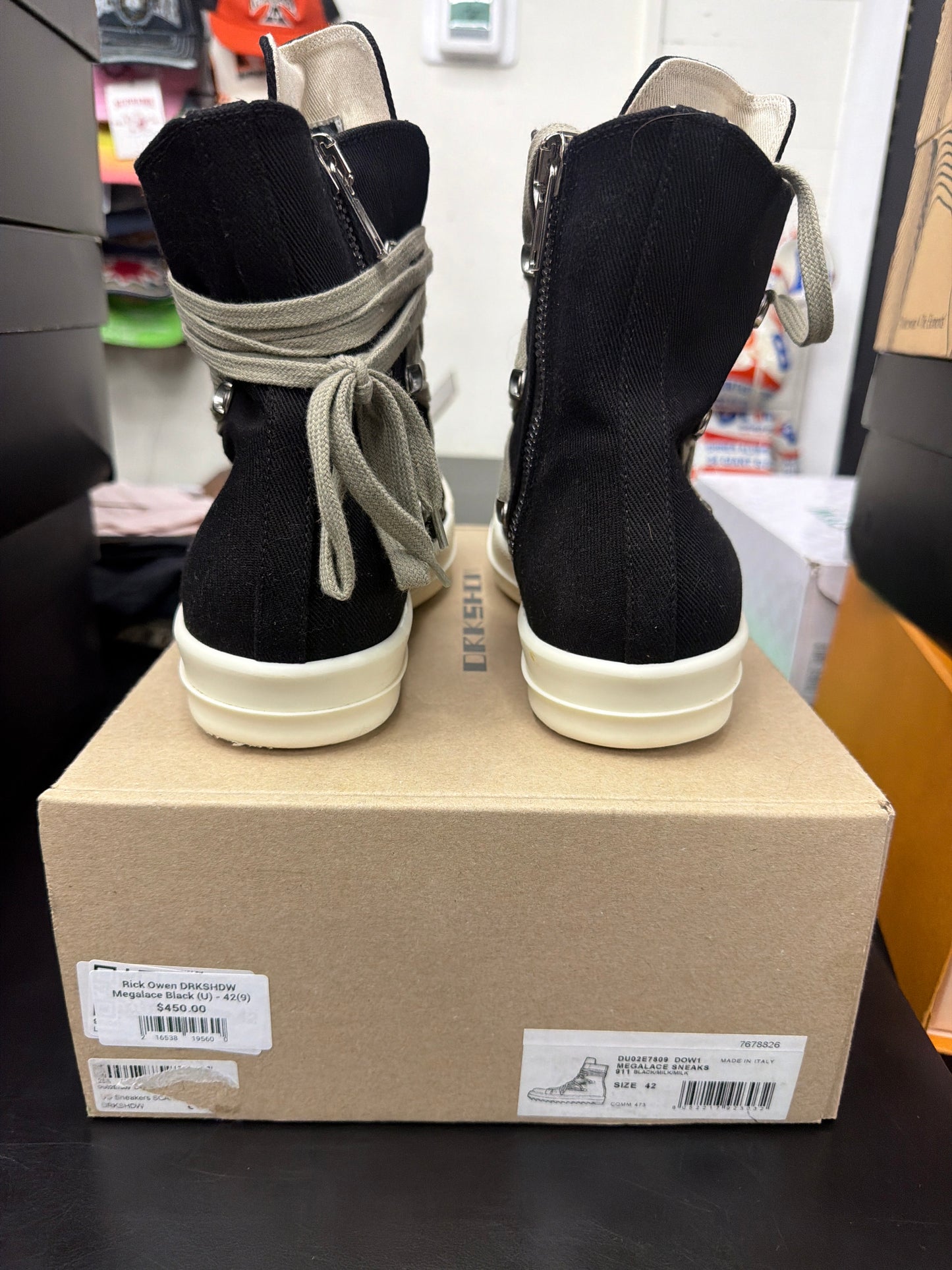 Rick Owen DRKSHDW Megalace Black (U) - 42(9)