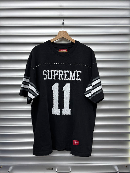 Supreme Black Studded Jersey Shirt - L