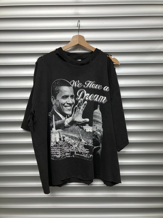 Vintage Black White Obama Tee - XL