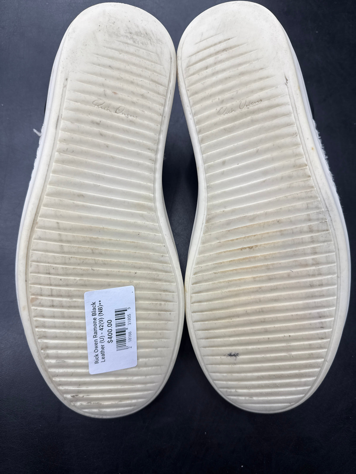 Rick Owen Ramone Black Leather (U) - 42(9) (NB)**