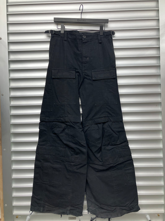 Balenciaga Convertible Cargo Flare Denim - XS