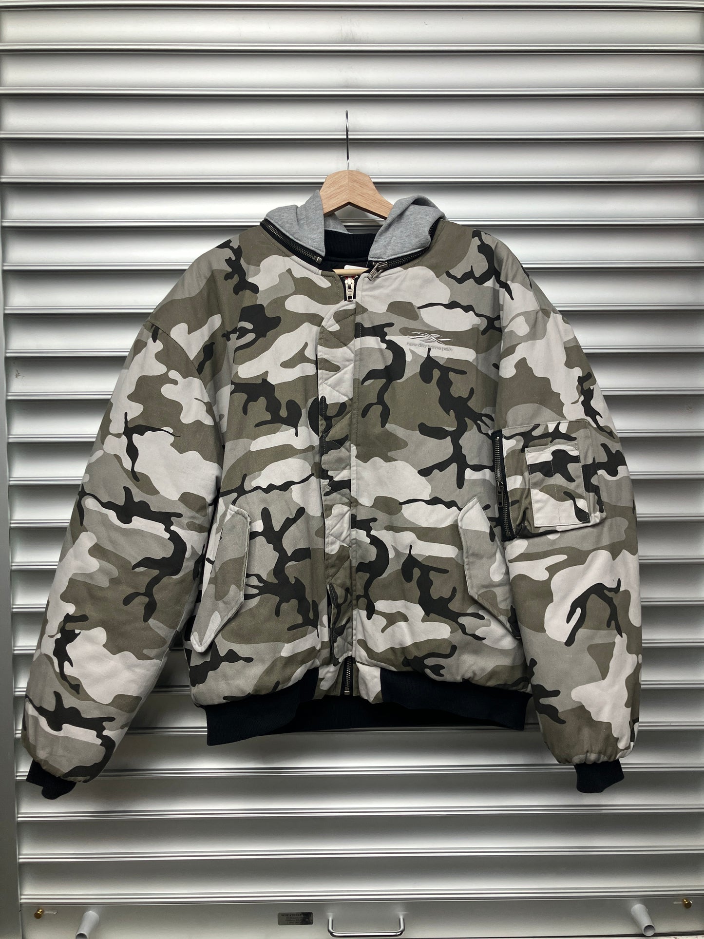 New Day Same Pain Camo Bomber Jacket - M