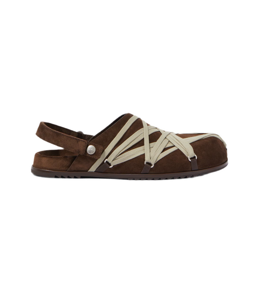 Rick Owen Megalace Mule Suede Brown