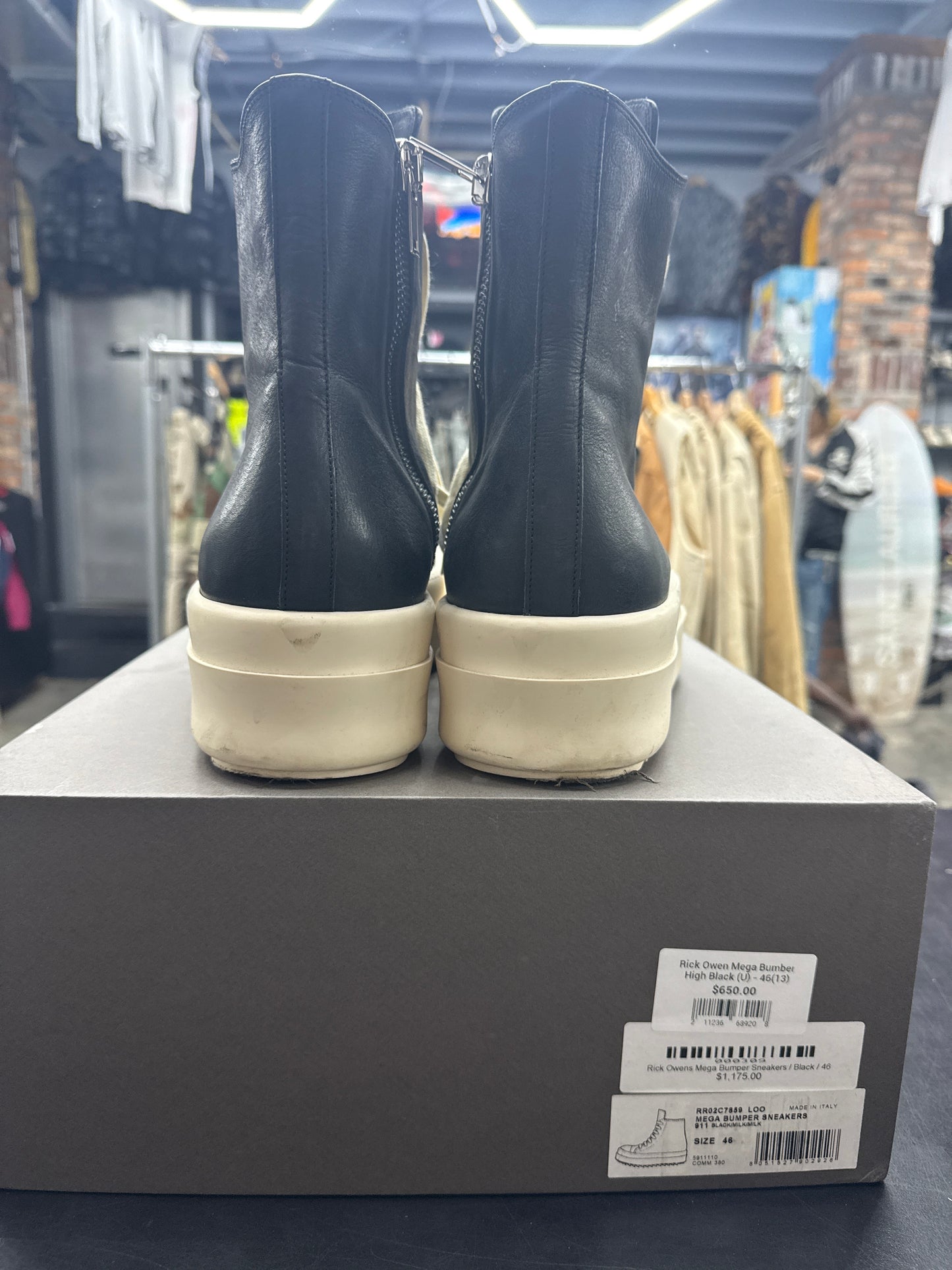 Rick Owen Mega Bumber High Black (U) - 46(13)