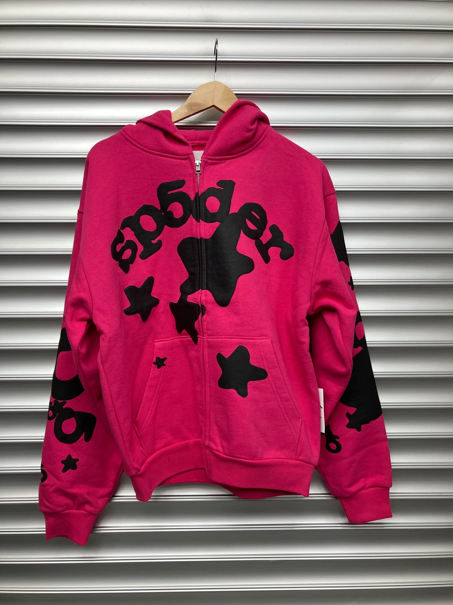 Spider Pink Zip Up Hoodie - S
