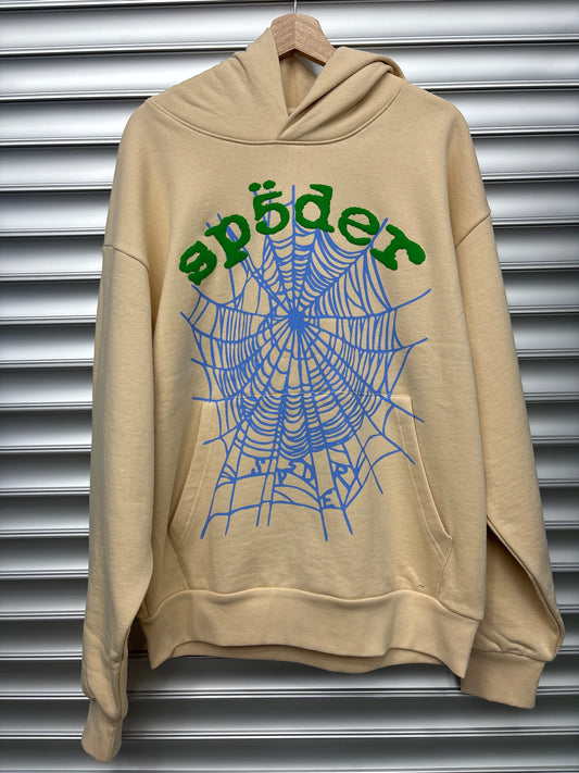 Spider Cream Green Hoodie - L
