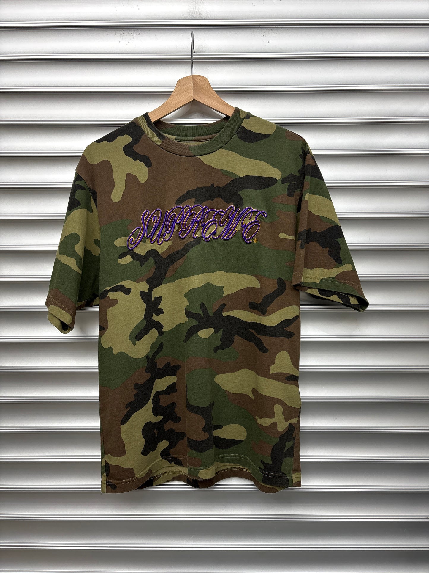 Supreme Purple Spellout Tee - S