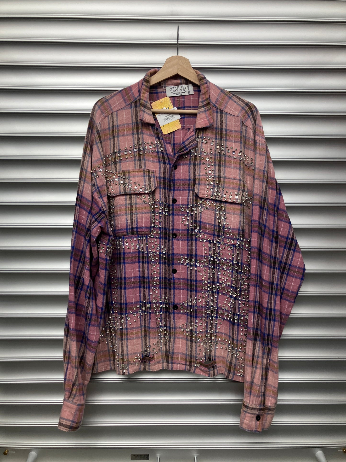 Vale Pink Rhinestone Flannel - XXL