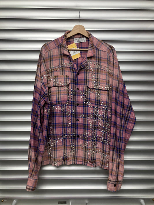 Vale Pink Rhinestone Flannel - XXL