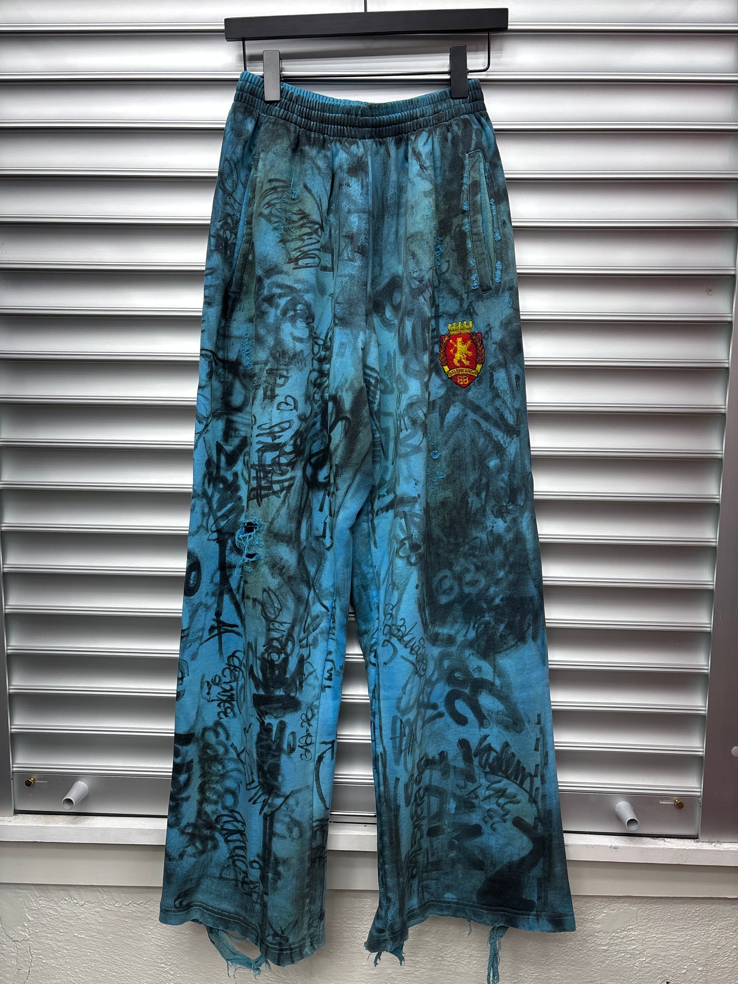 Balenciaga Graffiti Blue Sweatpants - XS