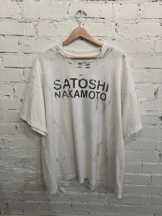 Satoshi White Tee - L