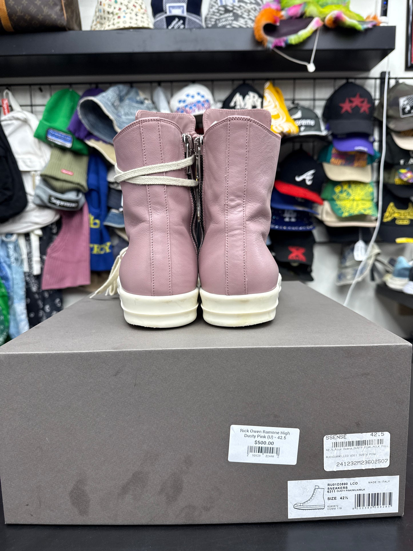 Rick Owen Ramone High Dusty Pink (U) - 42.5