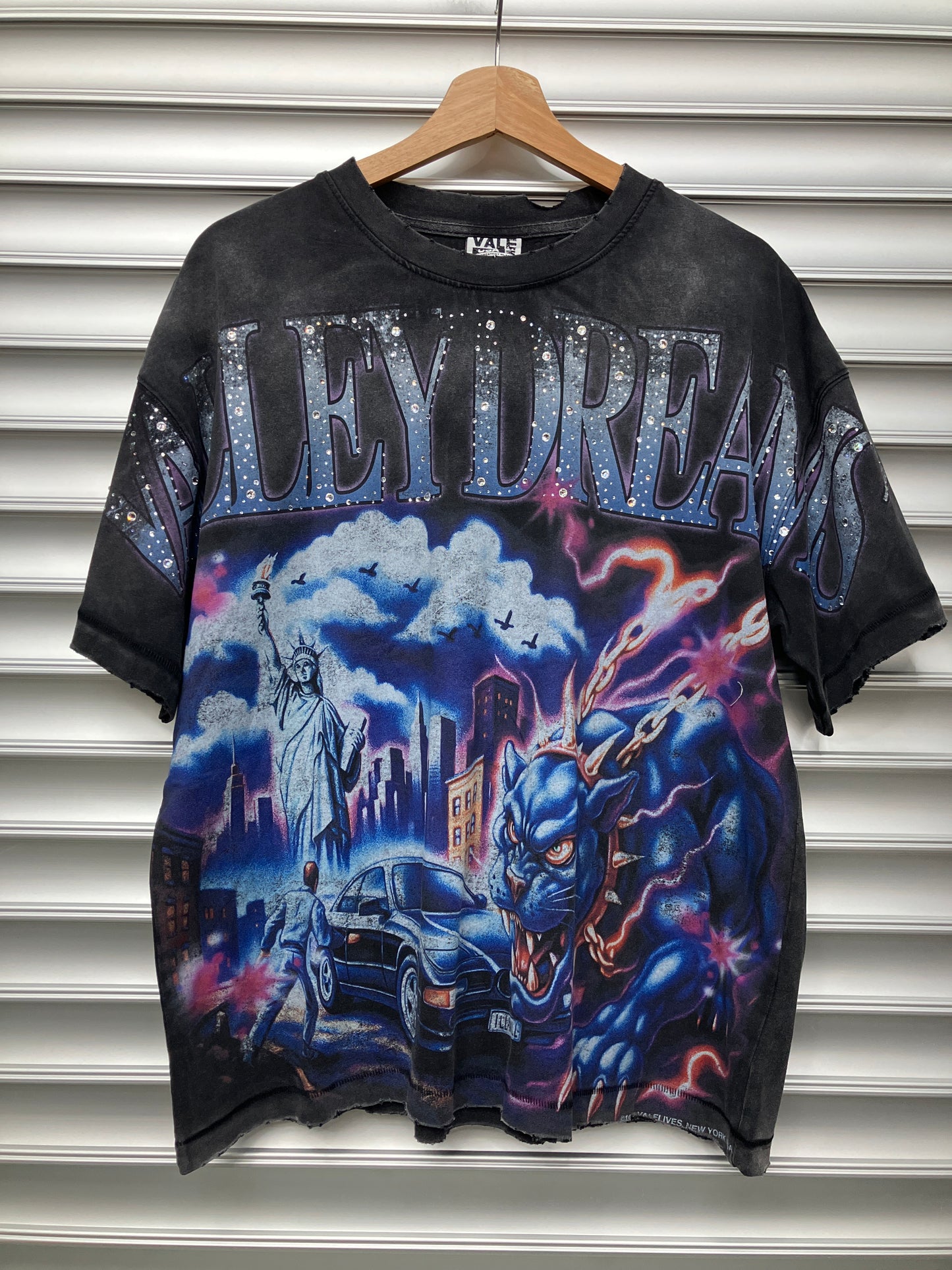 Vale Dreams Rhinestone Black Panther Tee - S