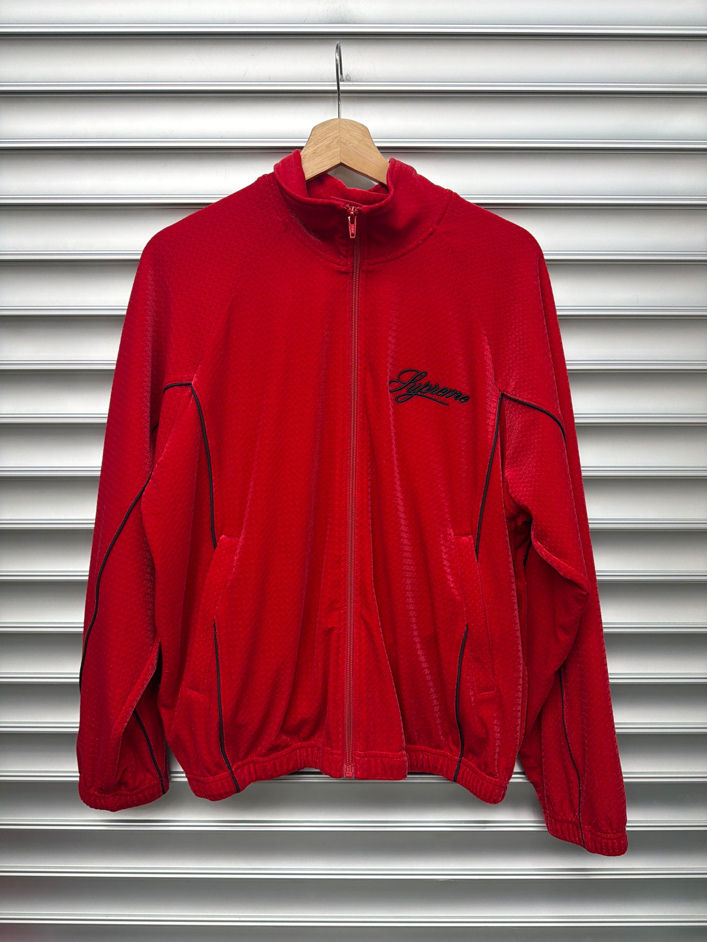 Supreme Red Velour Zip - S