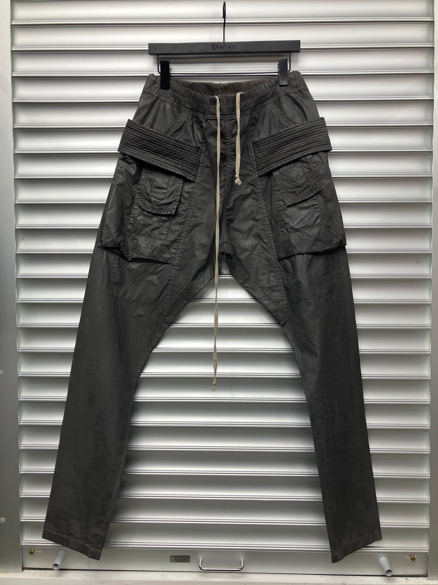 Rick Owens Grey Wax Creatch Cargos Pant - S