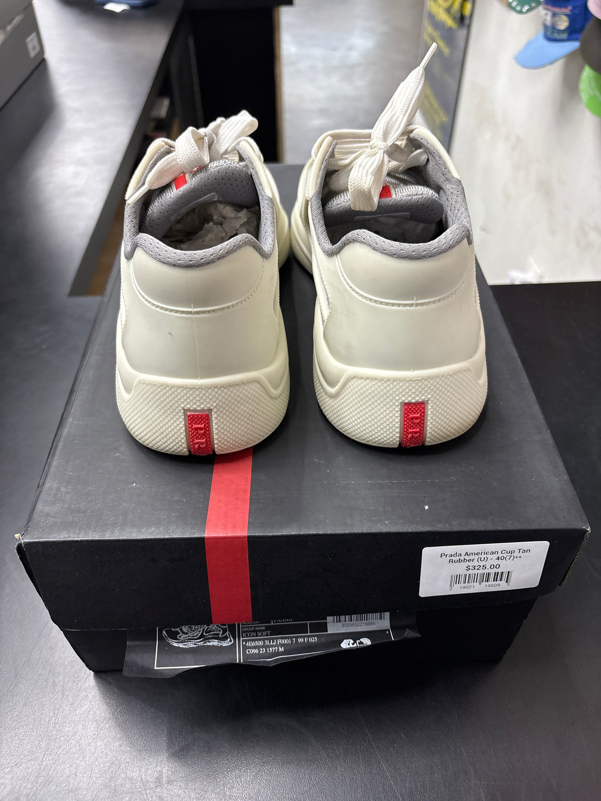 Prada American Cup Tan Rubber (U) - 40(7)**