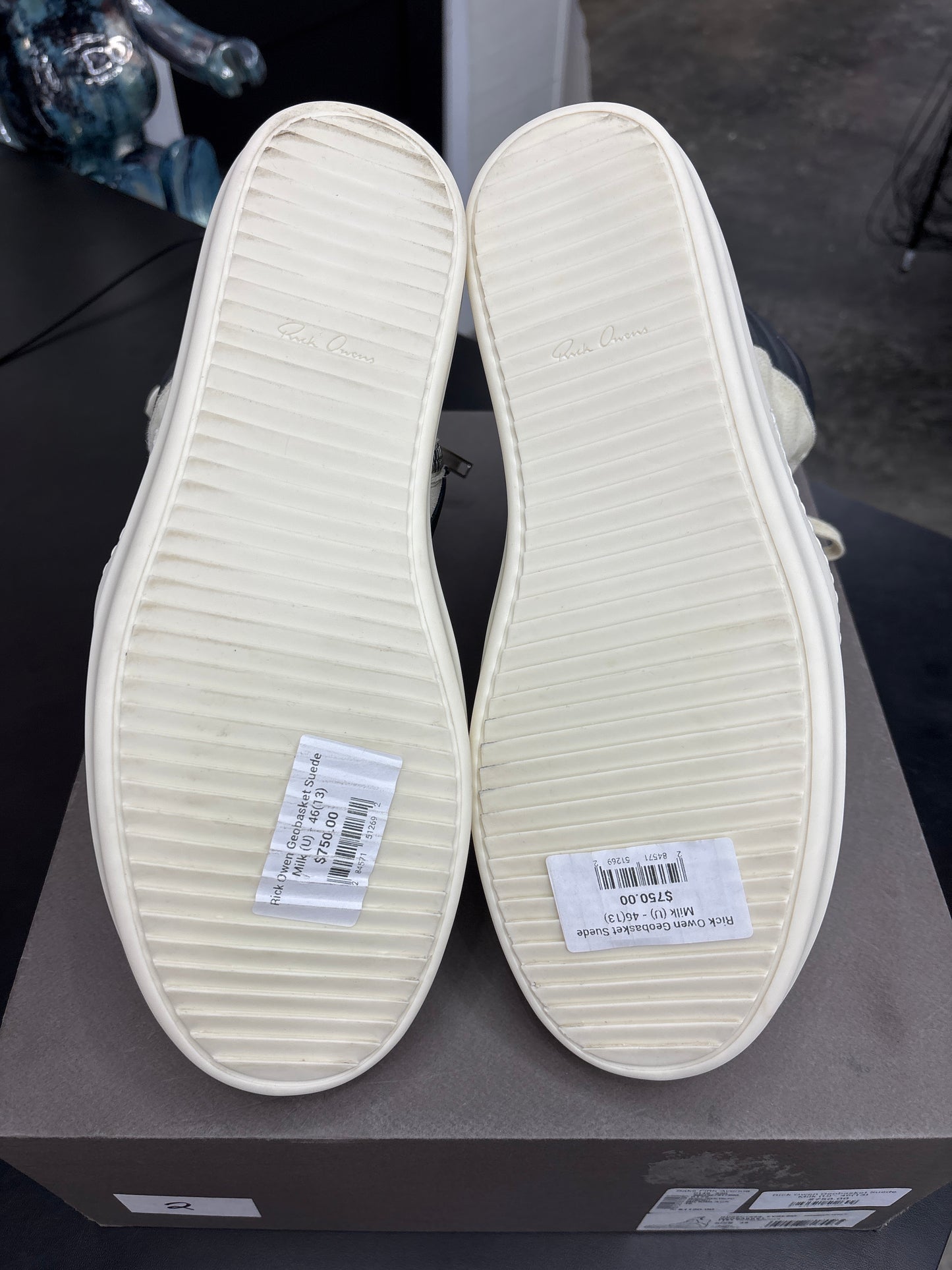 Rick Owen Geobasket Suede Milk (U) - 46(13)