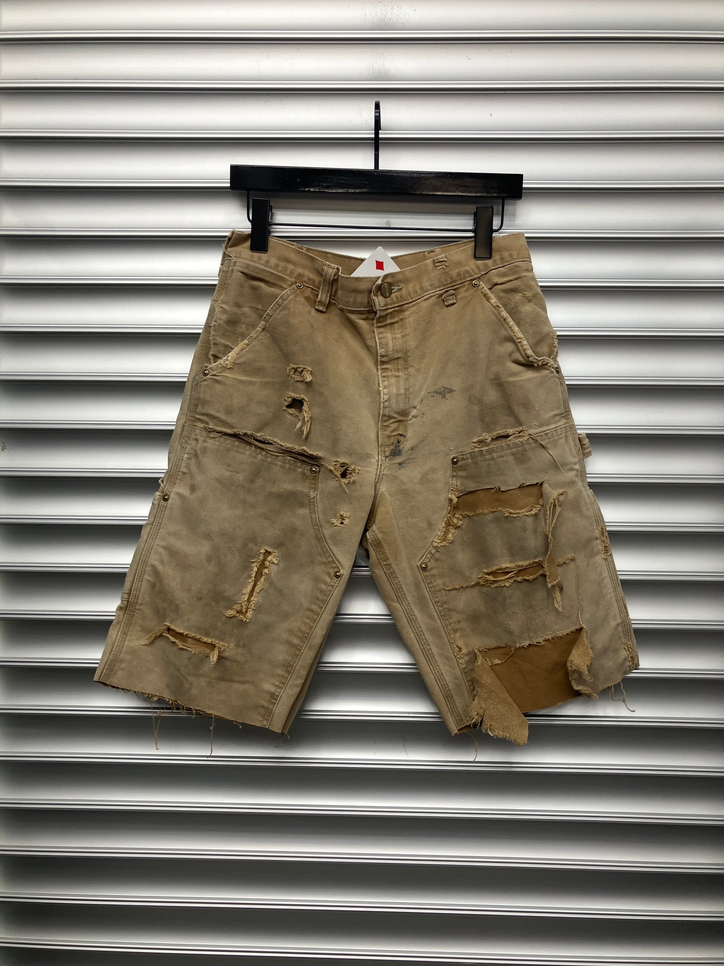 Vintage Carhartt Double Knee Shorts Tan Distressed - 30