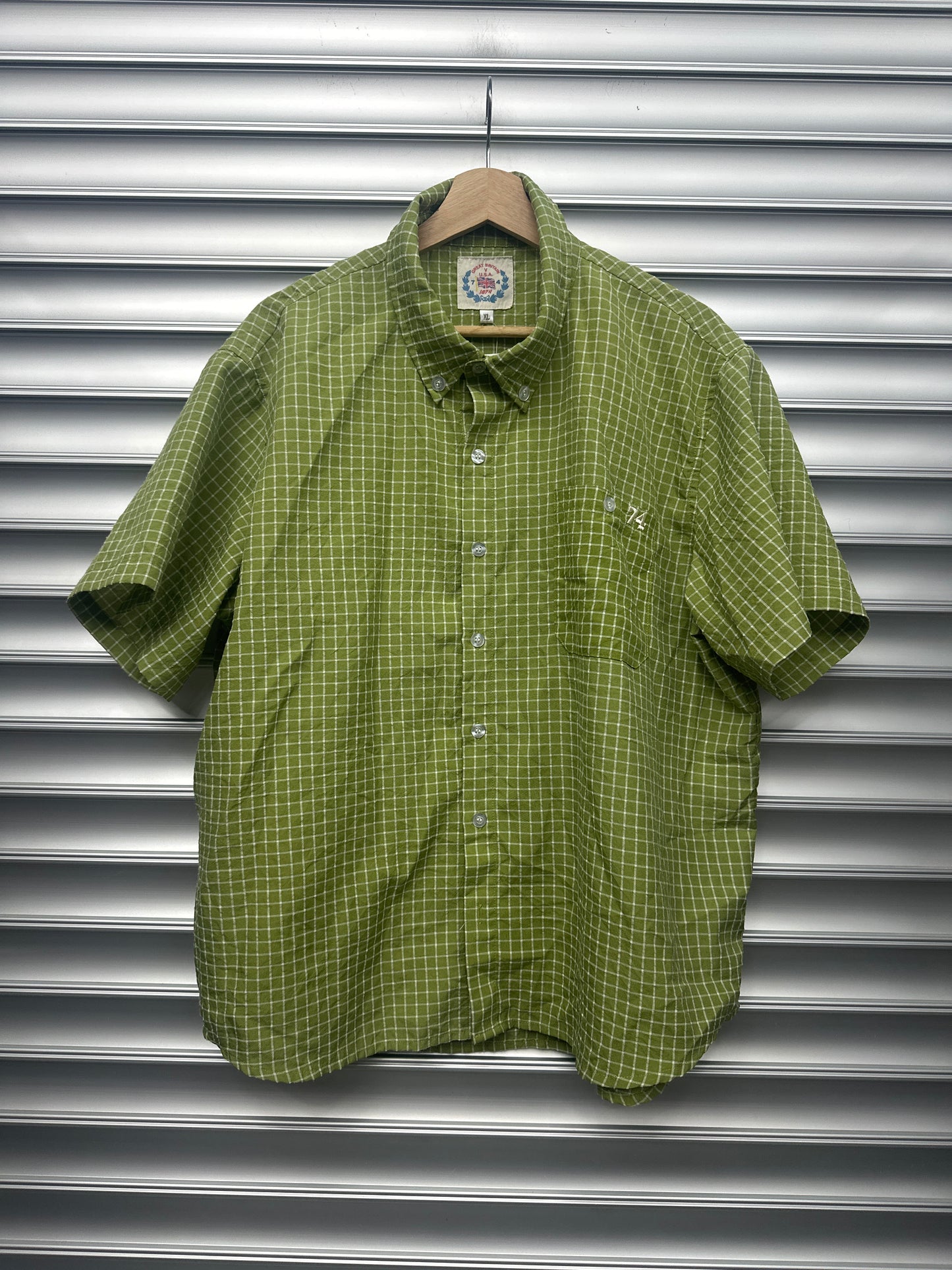 74 Green Button Down - XL