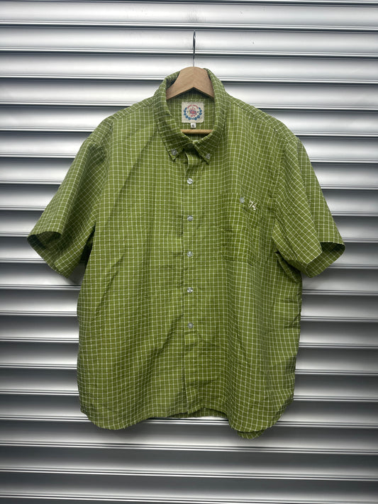 74 Green Button Down - XL