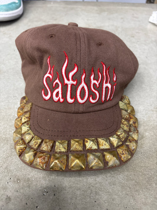 Satoshi Nakamoto Studded Flame Hat**