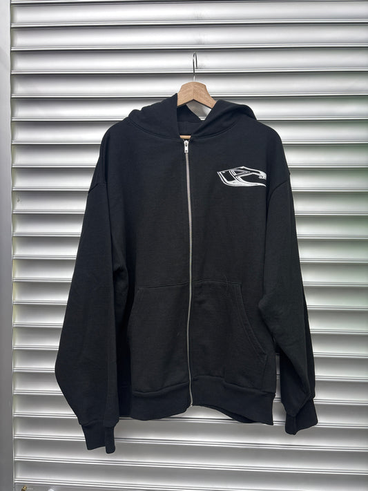 Opium Black Zip Up Hoodie - M