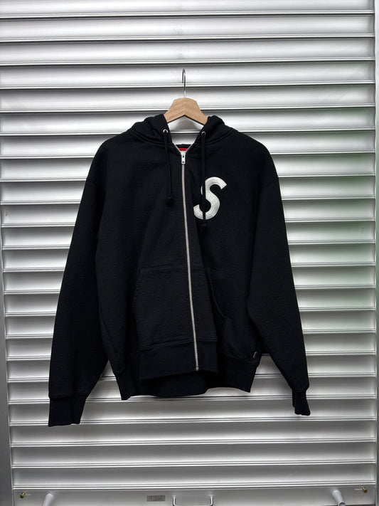 Supreme Black S Logo Zip Up - S