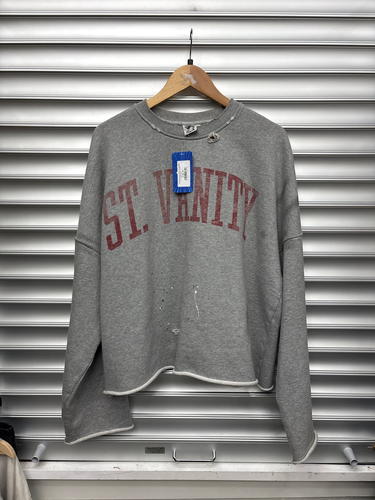 Saint Vanity Grey Cropped Longsleeve - L**