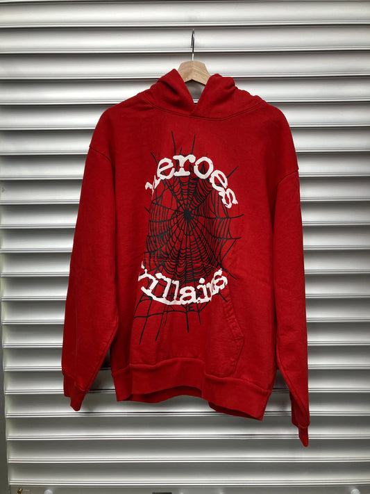 Spider Heroes Red Pullover - L