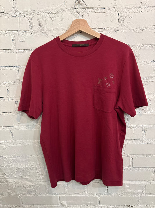 Louis Vuitton Burgundy Tee - S