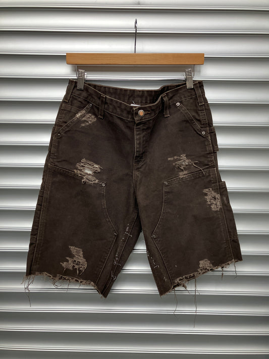 Brown Vintage Carhartt Double Knee Shorts - 28