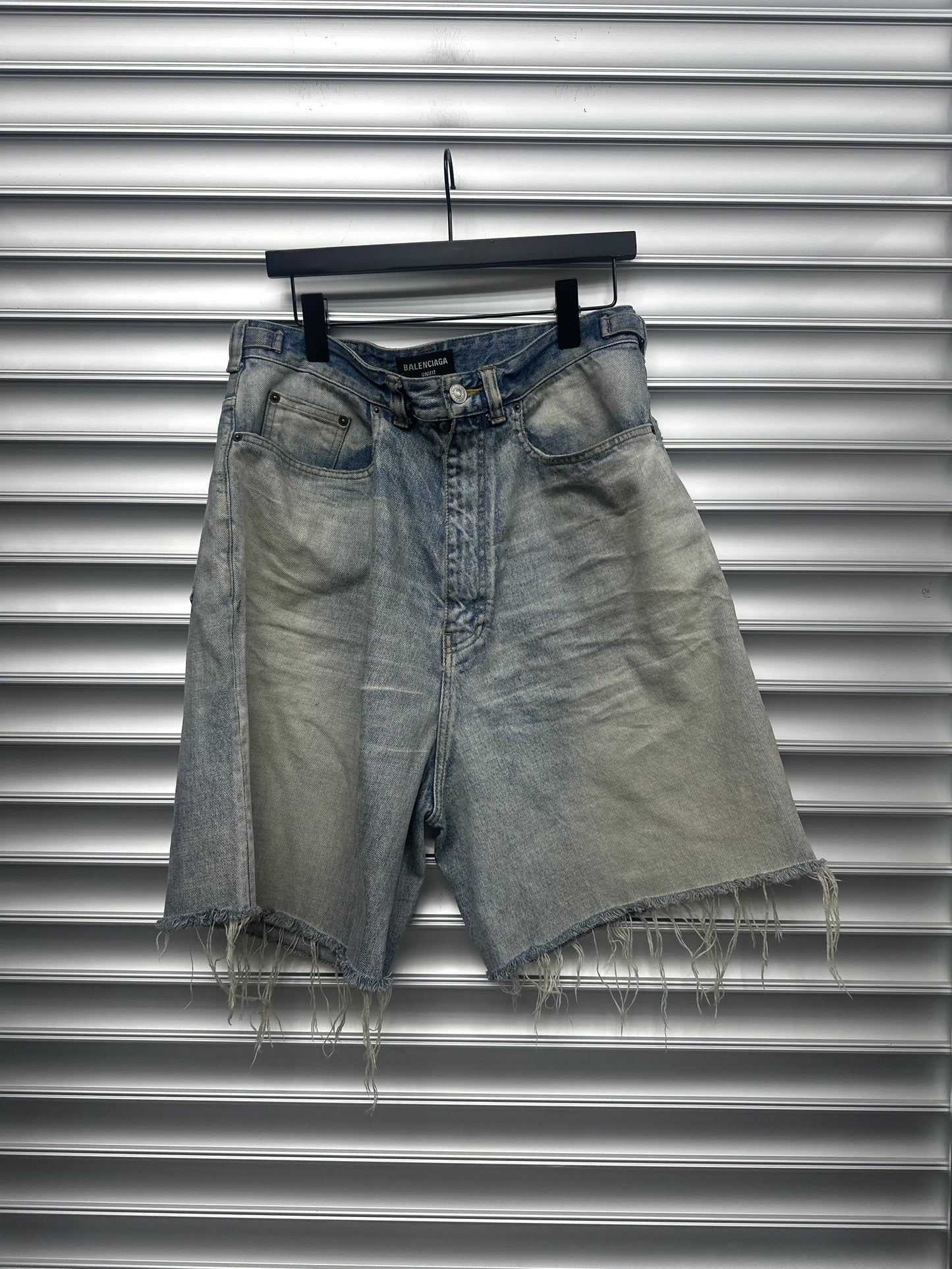 Balenciaga Skater Ligthwash Denim Shorts - S