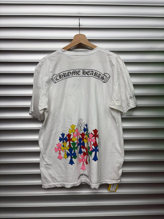 Chrome Hearts Multi Color Cross White Tee - XL