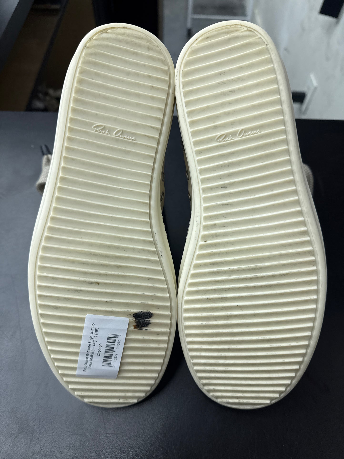 Rick Owen Ramone High Jumbo Lace Milk (U) - 44(11) (NB)
