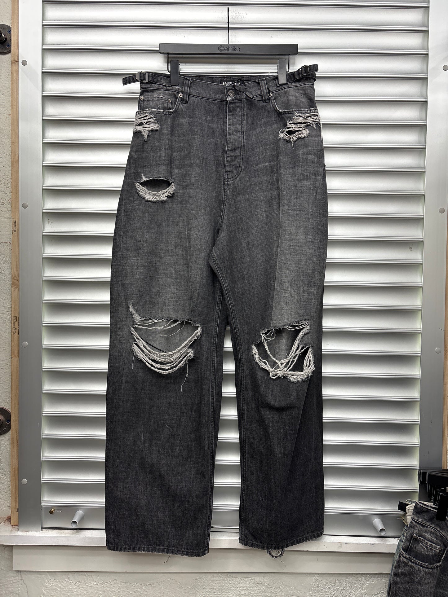Balenciaga Distressed Denim - S**