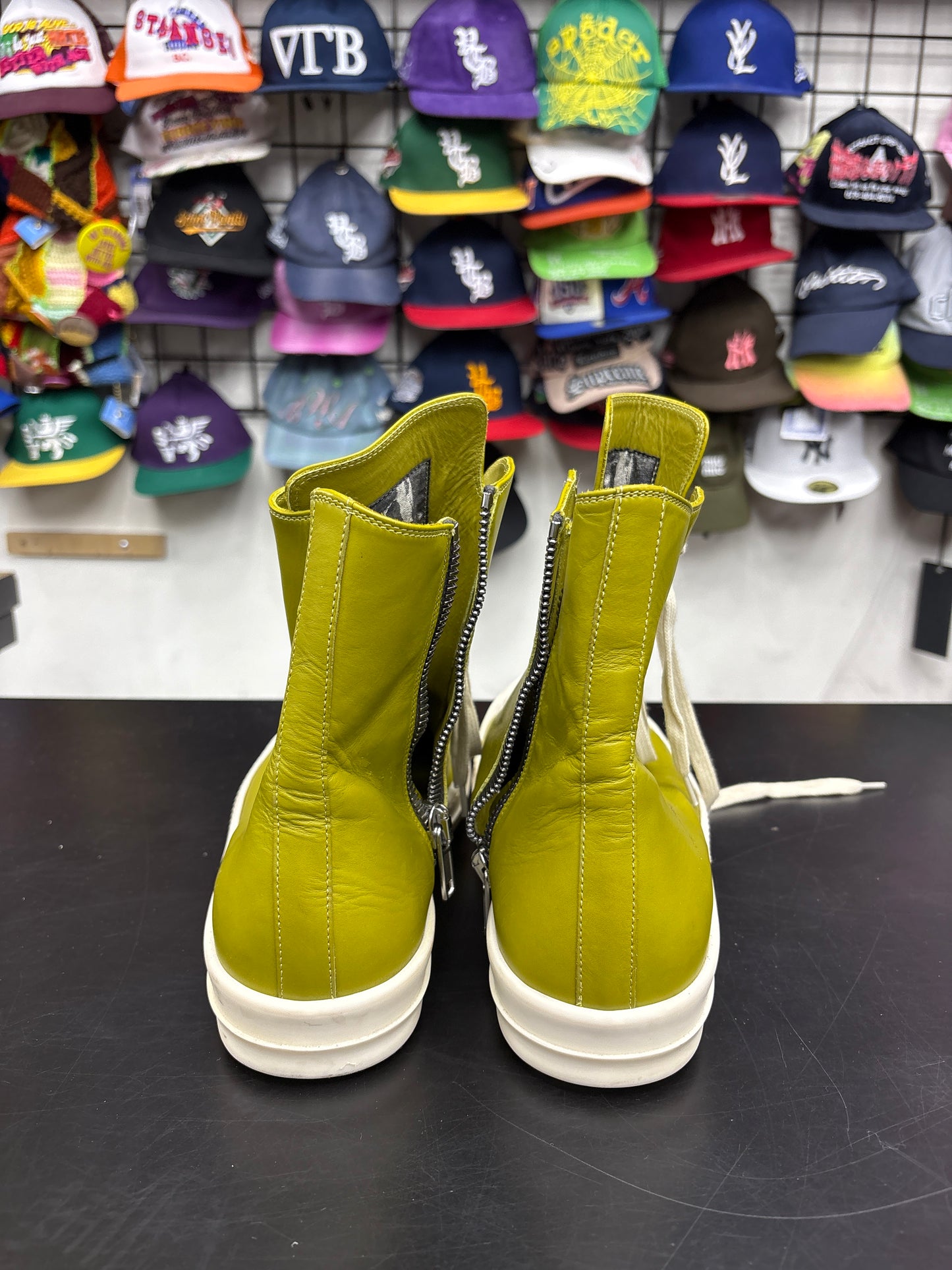 Rick Owen Ramone High Moss Leather (U) - 45(12) (NB)
