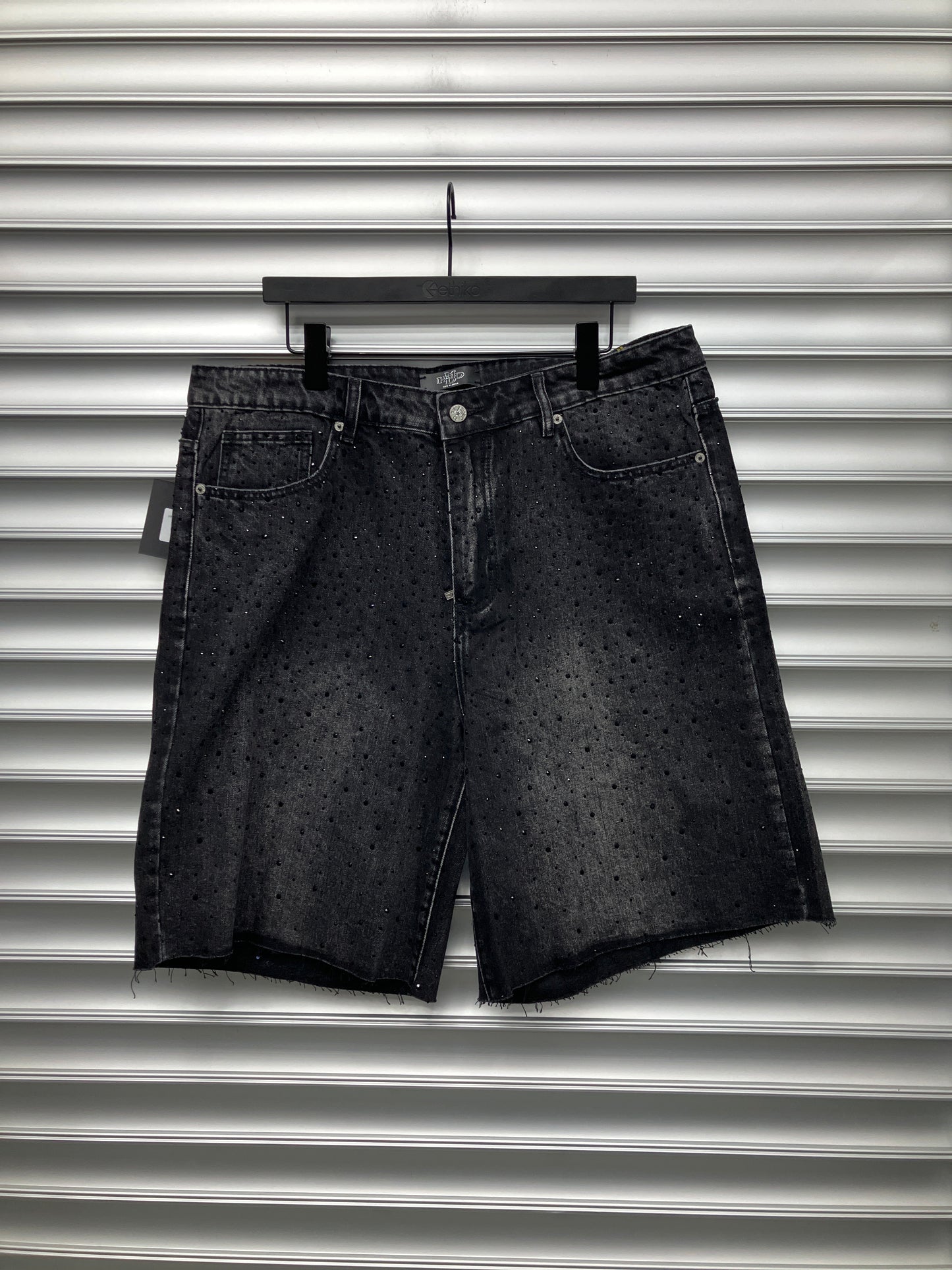 HMDD Rhinestone Black Denim - XL