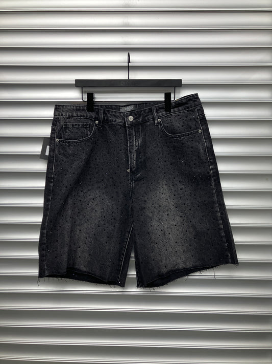 HMDD Rhinestone Black Denim - XL*