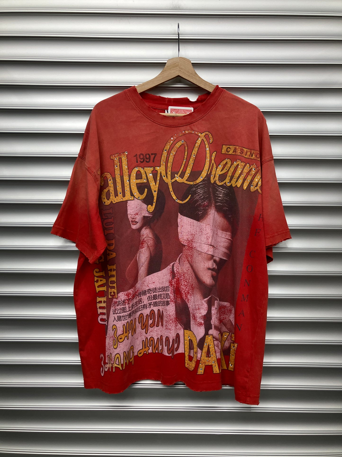 Vale Dreams Rhinestone Red Tee - L