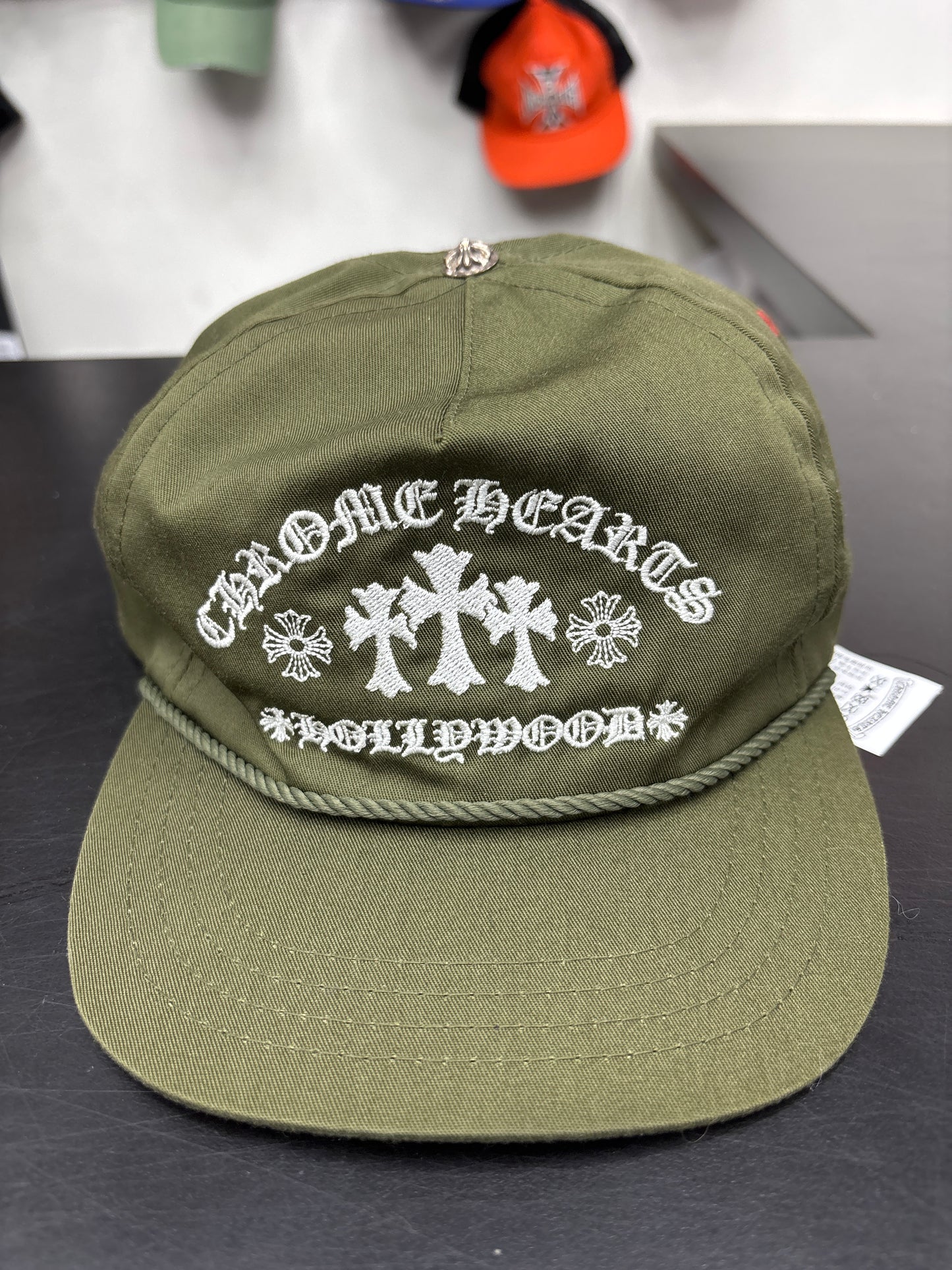 Chrome Hearts Olive Gas Station Trucker Hat
