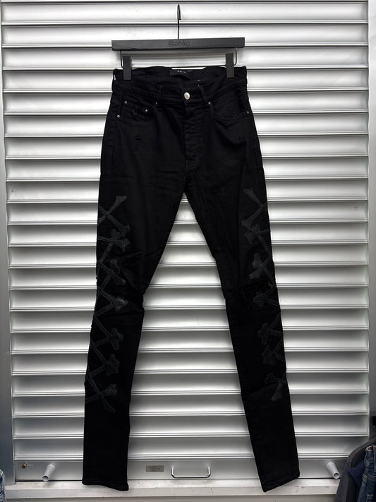 Amiri Black Bone Denim - 29**