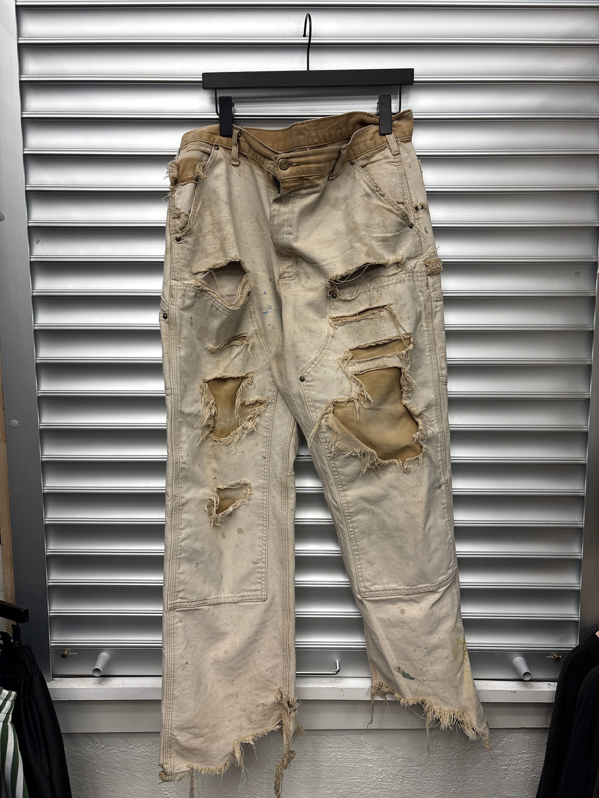 Vintage Carhartt Khaki Distressed Double Knee - 36x34**