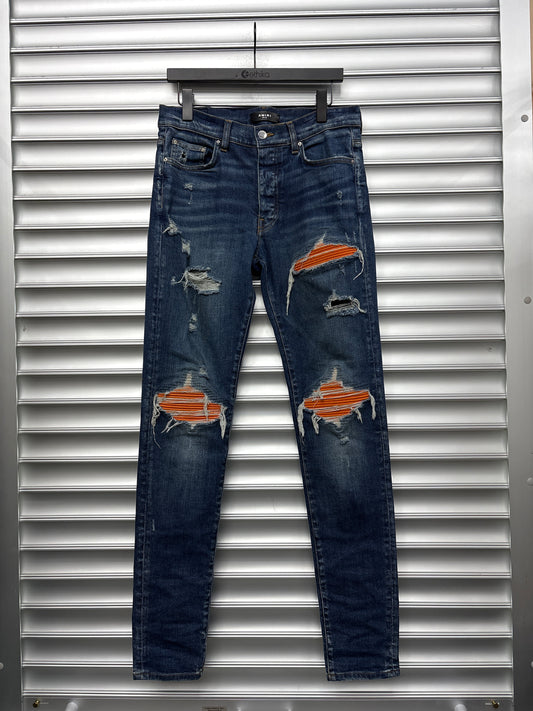 Amiri MX-1 Orange Denim - 33 **