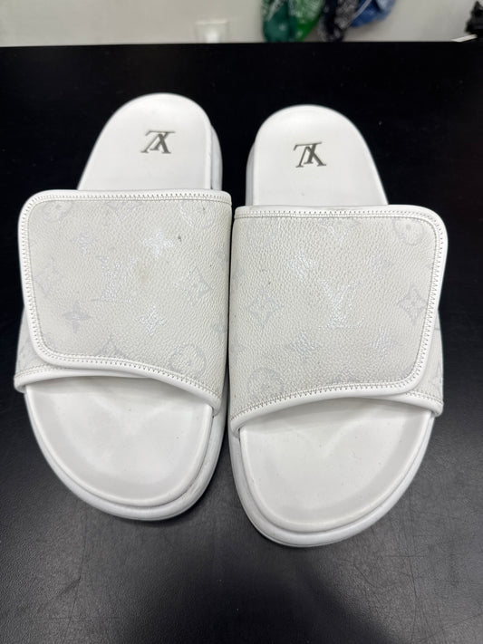 Louis Vuitton White Monogram Slide (U) - 10M (NB)
